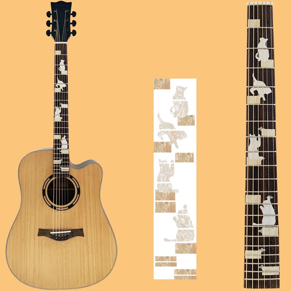 Animals Cartoon Guitar Fretboard Decals Inlay Sticker Guitar Neck Headstock Guitar Bass Ukulele Thin Sticker Accessories