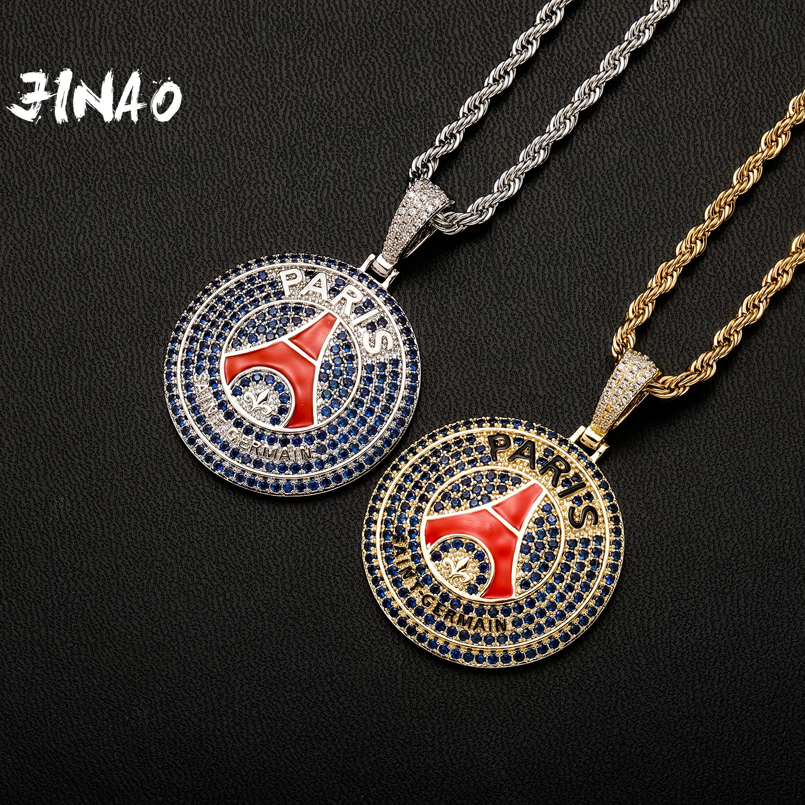 

JINAO European and American Style High Quality Ice Cravejado AAA+ Cubic Zircon Necklace&Pendant Jewelry For Gift