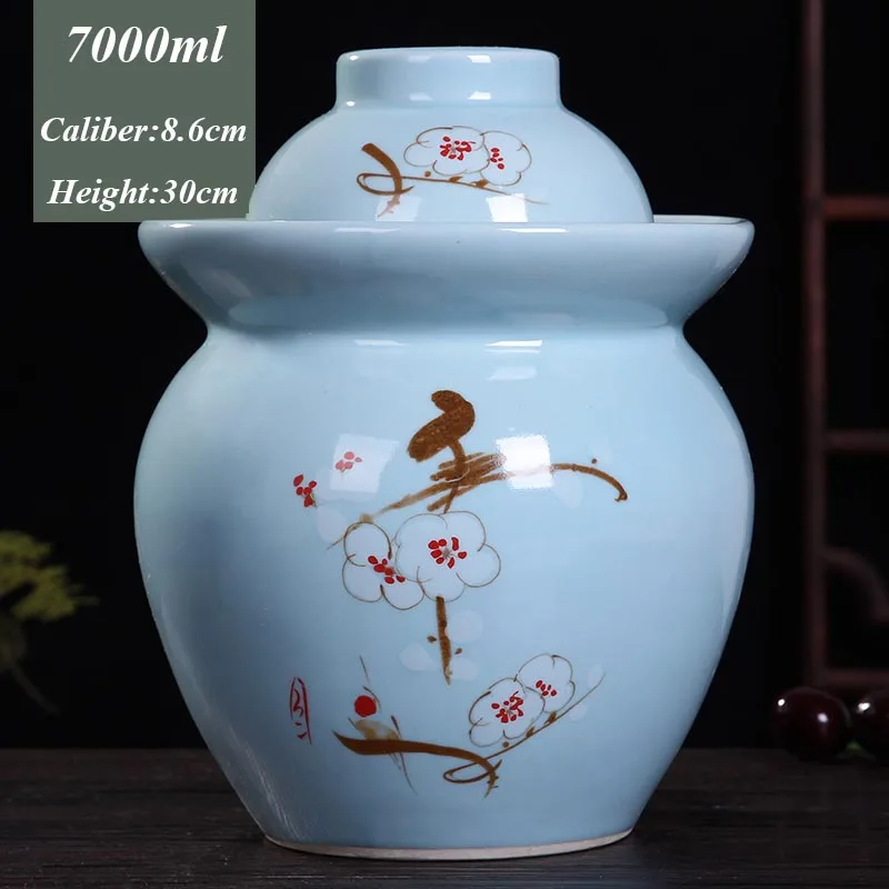 Jingdezhen Ceramic Pickle Jar Vegetable Pickling Jars Restaurant Kimchi Jar Pickles Container Kitchen Accessories Storage Sealed