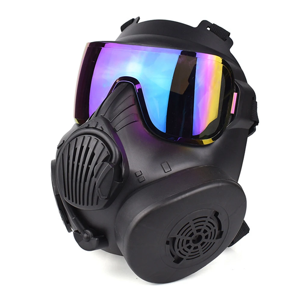 Full Face Protective Mask With 1 Fan For Outdoor Gaming CS Durable Breathable Removable Mask For Army Fan Connection Props