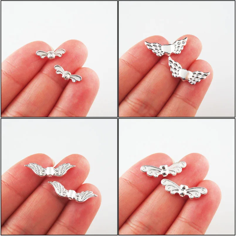 Fashion New Animal Butterfly Dragonfly Wings Angel Wings Charms Silver Plated Spacer Beads