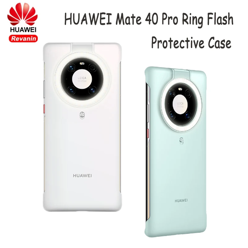 Original HUAWEI Mate 40 Pro Ring Light Case LED Selfie Portable Flash Camera Phone Case Cover Mini Flashlight  for  Mate 40 Pro