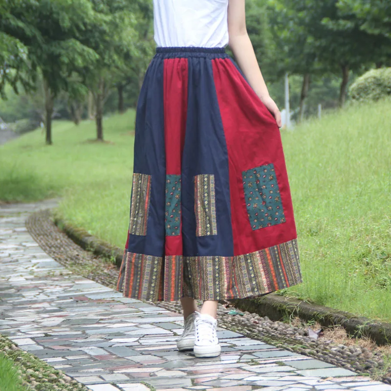 Women's Skirt 2023 Summer New Style Korean Cotton and Linen Art Pure Color Matching Wild Skirt Slim Casual Long Beach Skirt