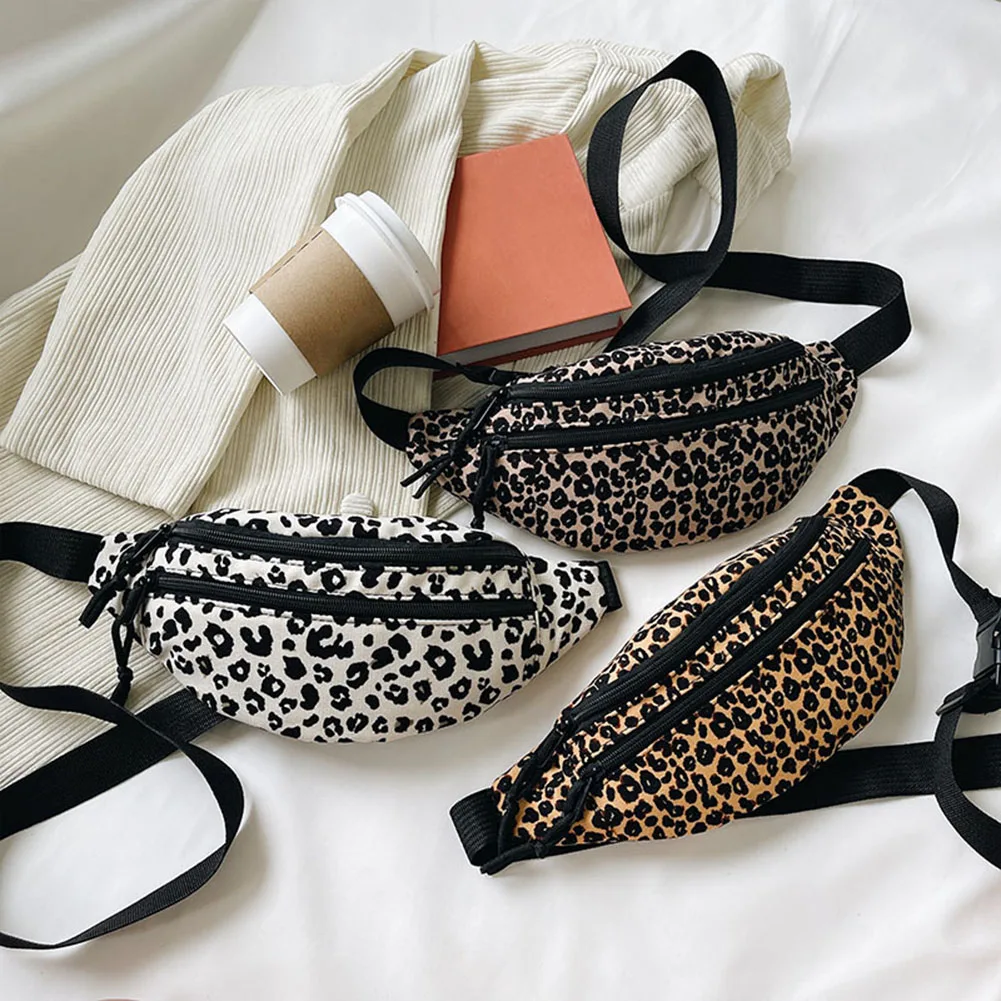 

Women's Bag Waist Packs Flannel Leopard Pattern Printing Crossbody Shoulder Chest Bag Fashion Ladies Shopper Handbags Waist Pack