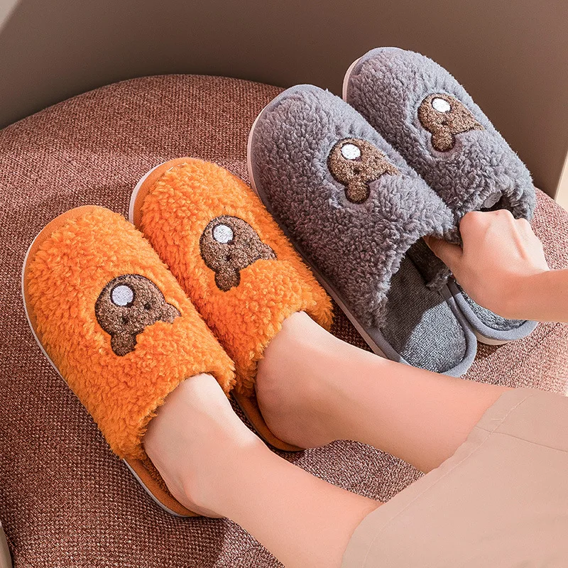 

Men's New Slippers Plush Cotton Slippers Home Household Autumn and Winter Indoor Thick Bottom Non-slip Warmth