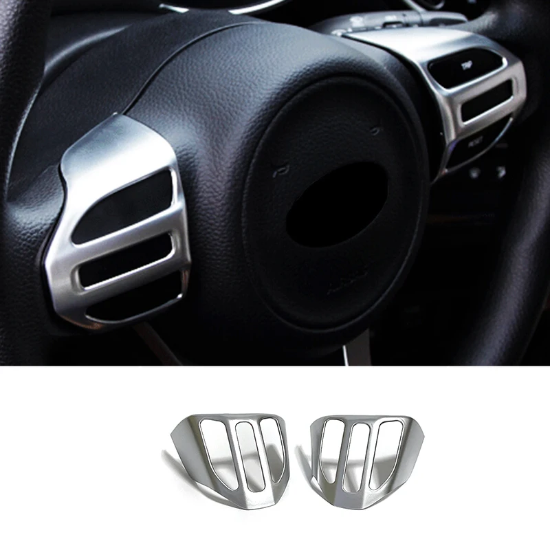 

ABS Matte For KIA RIO K2 2017 2018 accessories Car Steering Wheel Switch Cover Interior Frame Button Auto Cover Car styling 2PCS