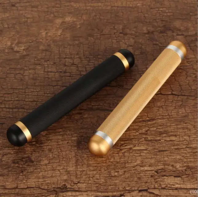 50pcs Cigar Tube Single Holder Portable Urltra Light Metal Mini Cigars Humidor Black Gold Aluminium Tubes SN1965