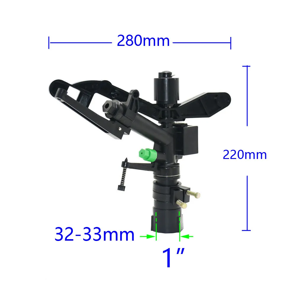 정원 농업용 잔디 관개 급수 노즐, 원예 레인 건, 1 인치 암실, 큰 커버 범위 스프링클러 건