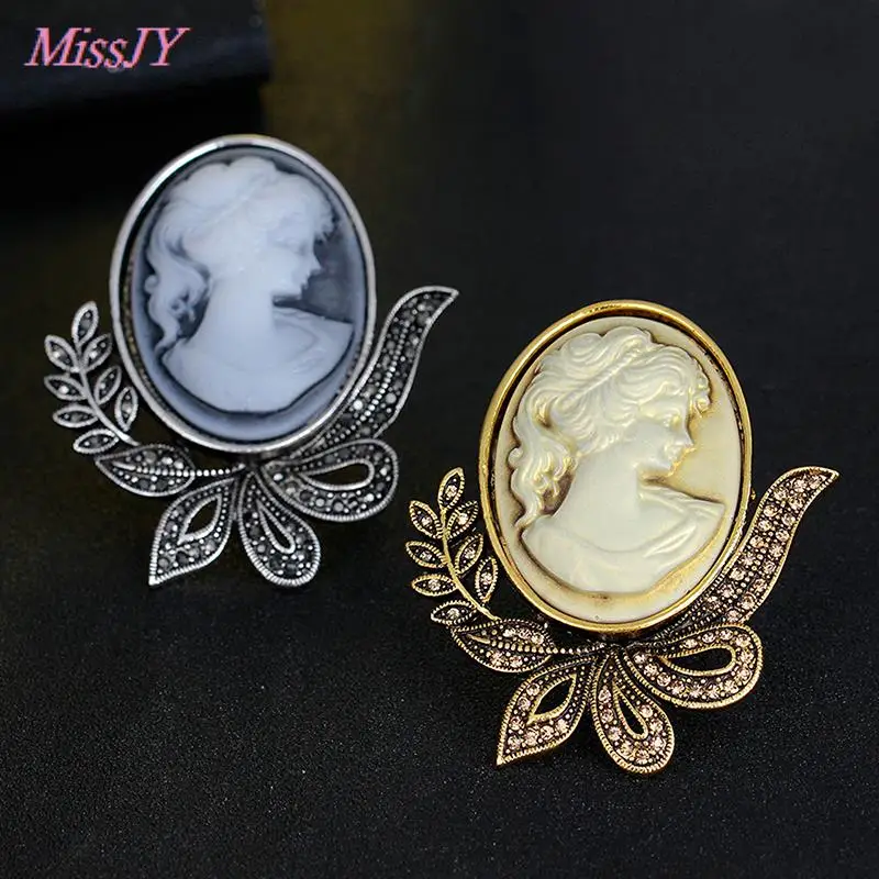 18Styles Retro Beauty Head Brooch Elegant Style Vintage Victorian Design Queen\'s Cameo Antique Wedding Beauty Pin Jewelry Gift