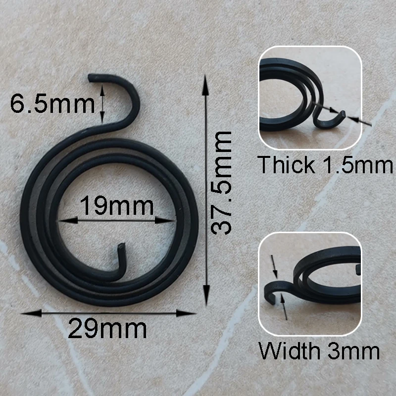 2.5 Turns Torsion Coil Flat Wire Springs For Door Handle With Clip And Washer