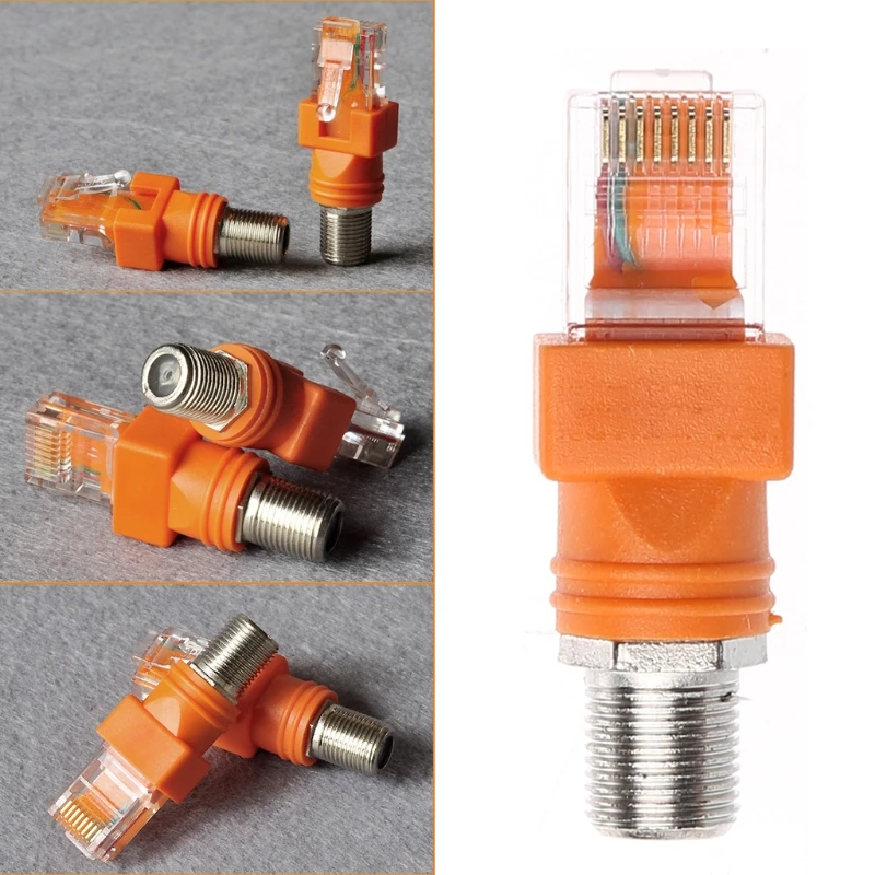 New Converter Adapter F Female To RJ45 Male Coaxial Barrel Coupler Adapter RJ45 To RF Connector Converter hot