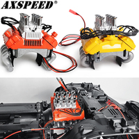 AXSPEED RC Car FST V8 Simulate Engine Motor Cooling Hood Fans Radiator Kit Heatsink Cover for 1/10 RC Crawler TRX-4 TRX4 Parts