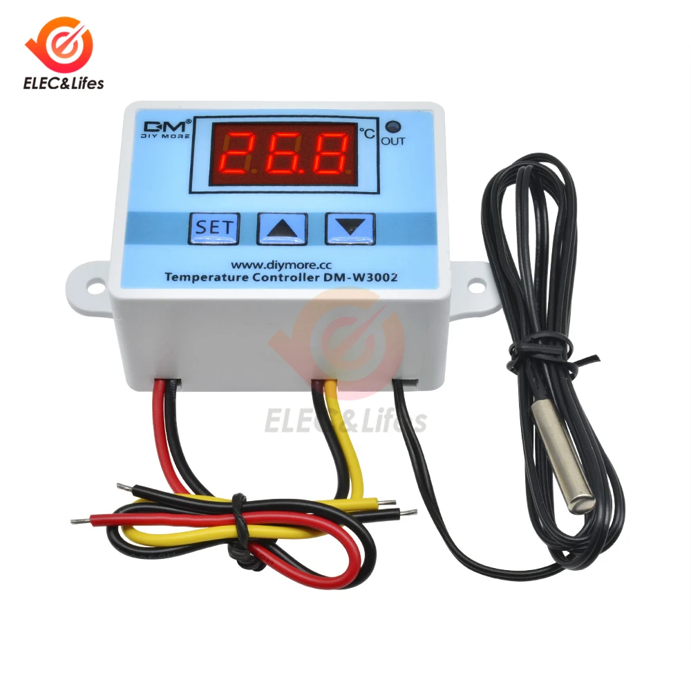 12V 24V 110-220V W3002 Digital Temperature Controller Microcomputer Thermostat Regulator Hot and Cold Temperature Control Switch