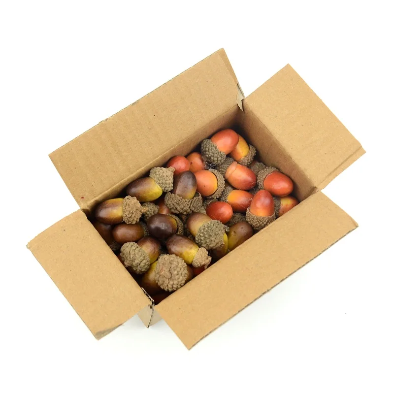 Mini bellotas artificiales de 3cm, accesorios de frutas falsas, plantas de tuerca de roble realistas, modelo artesanal para decoración de mesa de