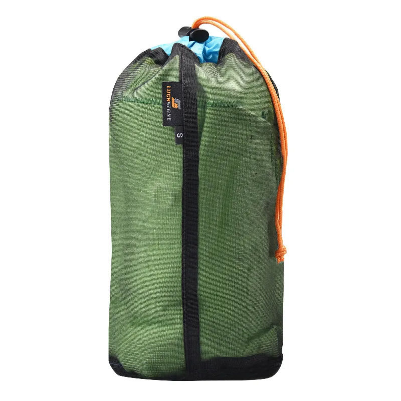1pc Outdoor Bag Ultralight Mesh Stuff Sack Camping Sports Drawstring Storage Bag Hiking Tools Climbing Drawstring bolsa