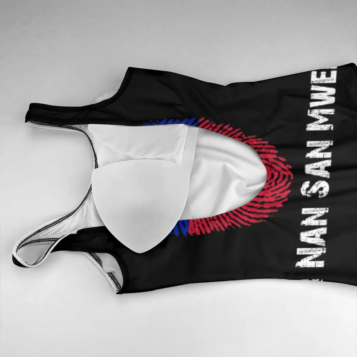 Haiti Li Nan San Mwen-Bikinis taille basse pour femmes, maillot de bain élastique, empreintes digitales avec paiement, vêtements de plage lune de miel