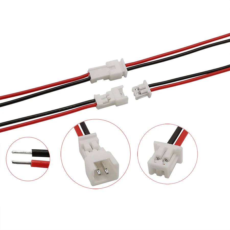 Złącze kabla Mini JST JST 1.25mm podziałka 2-pinowe męskie żeńskie złącza wtyczka Jack 15CM przewody elektroniczne — zdjęcie 3