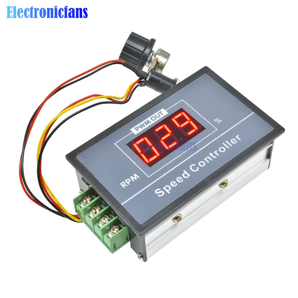 30A PWM-Motorgeschwindigkeitsregler 6V 12V 24V 48V DC LED-Digitalanzeige 0-100% Einstellbarer Spannungsregler mit Potentiometer-Schalter – Detail 3