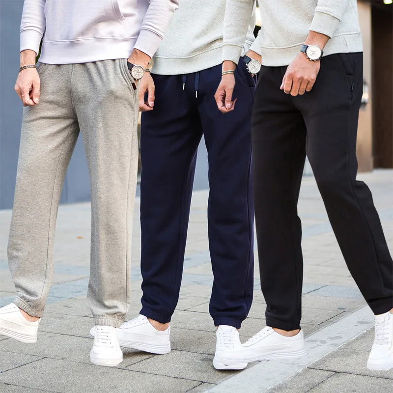 Men's Homewear sweatpants cotton Sleep Bottoms trousers Loose simple solid Pajamas spring fitness pants