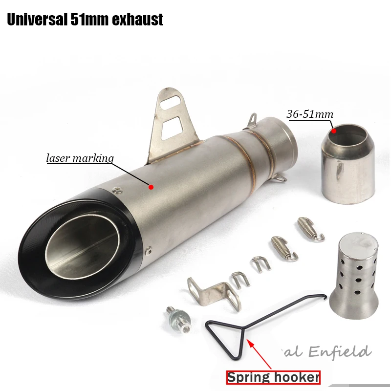 51mm 60mm Universal Motorcycle S1 Exhaust Muffler Escape Moto DB Killer Laser for RC390 Z900 GSXR750 CB400 Z400 R3 S1000rr R3 R6
