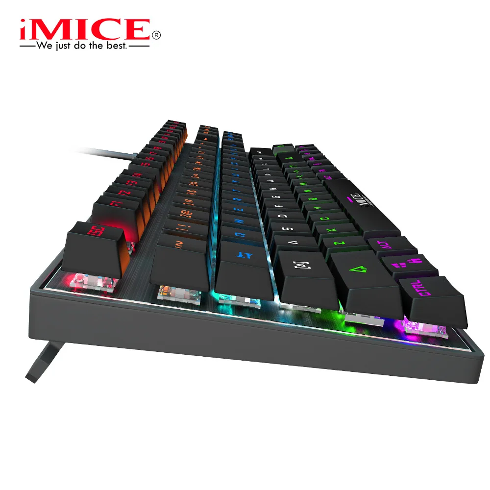 IMICE New USB Wired Metal Backlit RGB Green Axis Mechanical  Keyboard   Suitable For Gaming Home Office