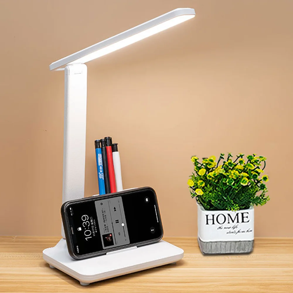 

Led Folding Table Lamp Touch Dimming Table Lamp Eye Protection Reading Lamp Multi-Function Bracket Pen Down Lamp Free Shipping