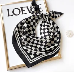 New style Silk Scarf 70CM women's Square silk scarves fashion lady luxury printed headscarf beach Sunscreen quality shawl