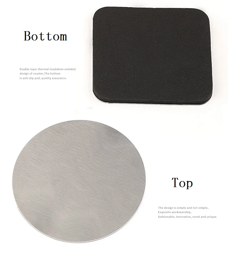 طاولة مستديرة ومربعة كأس حصيرة المطبخ حصيرة وسادة لشريط كوكتيل حصيرة من الفولاذ المقاوم للصدأ المطبخ كوستر تحديد الموقع أدوات البار