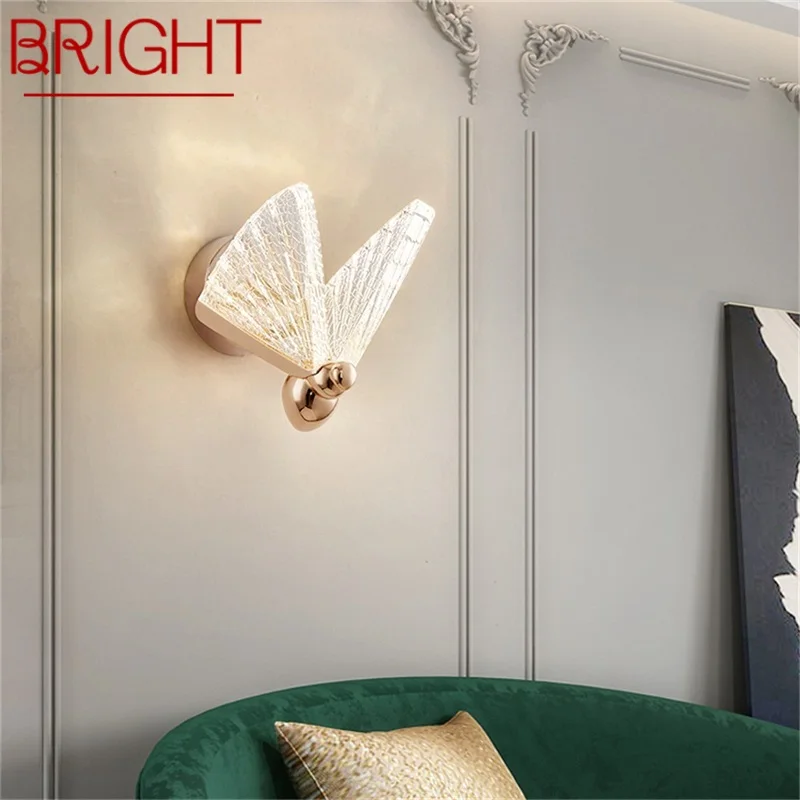 

BRIGHT Nordic Creative Butterfly Wall Lights Sconces Modern LED Lamps Fixtures Decorative for Home