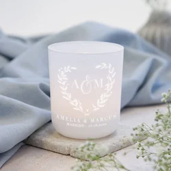 Personalised Wedding Favor Tealight Holder without Candles Couple Gift Glass Scented Candle Jar Laser Engraving Home Decoration