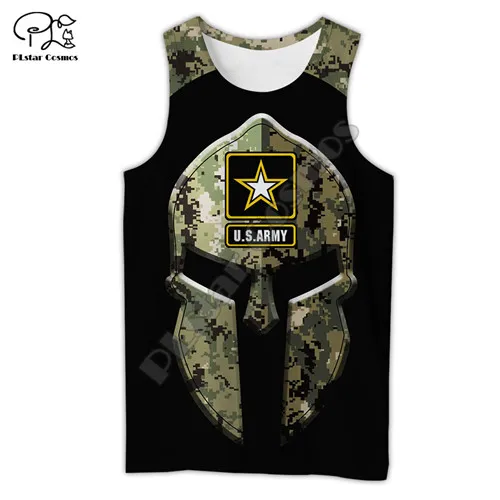 PLstar Cosmos NewFashion Newest Army Soldier Camo Retro Tattoo 3DPrint Summer Sleeveless Streetwear Casual Funny Tank Top Vest C