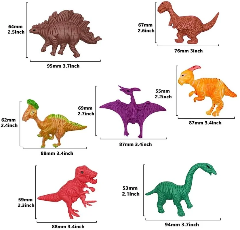 7pcs/set Cartoon Dinosaur Silicone Mold DIY Jewelry Ornaments Birthday Party Cake Decoration Clay Fondant Chocolate Mold