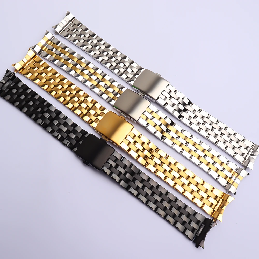 Solid Metal Watchabnds Bracelet Silver Black Rose Gold Men Women 316l Stainles Steel Watch Band Strap 14mm 16mm 18mm 20mm 22mm