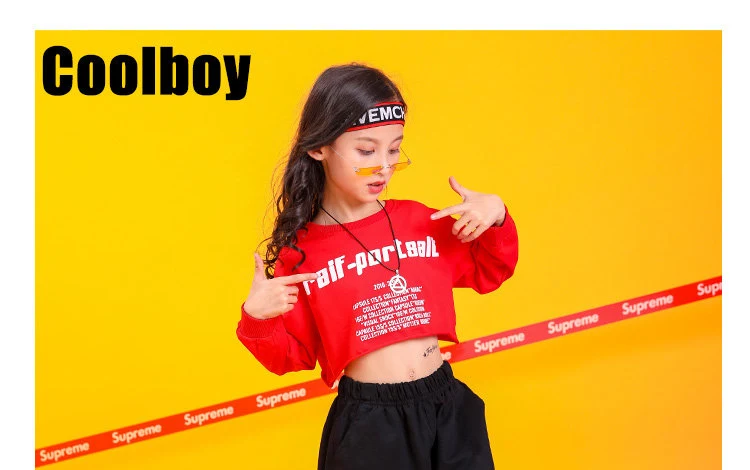 Hip-Hop-Style Oberteile, Crop-Tops für Teenager-Mädchen, Streetwear, cooles Baumwoll-T-Shirt, modische Kleidung für Teenager-Mädchen im Alter von 4-16 Jahren. – Detail 2
