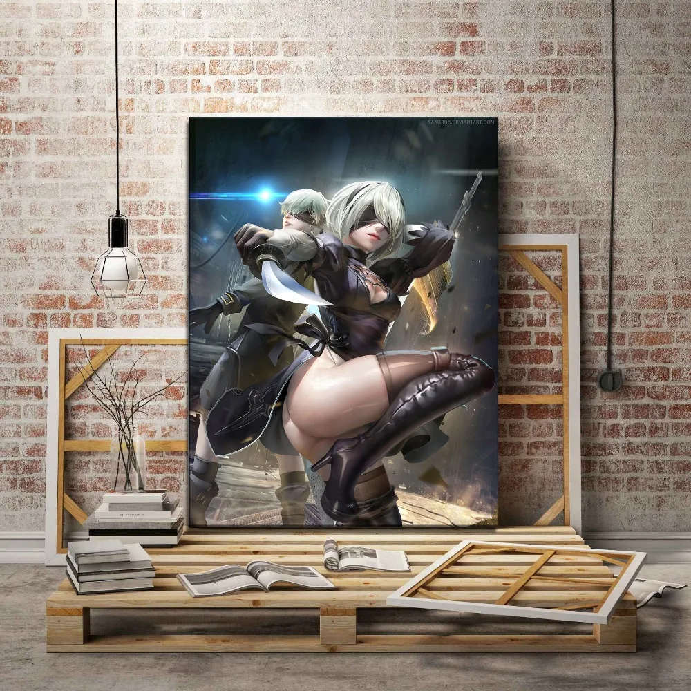 

Nier Automata Game Sexy 2B And 9S Picture Modern Artwork Home Decor Wall Top-Rated Canvas Print Type 1 Piece Style Poster