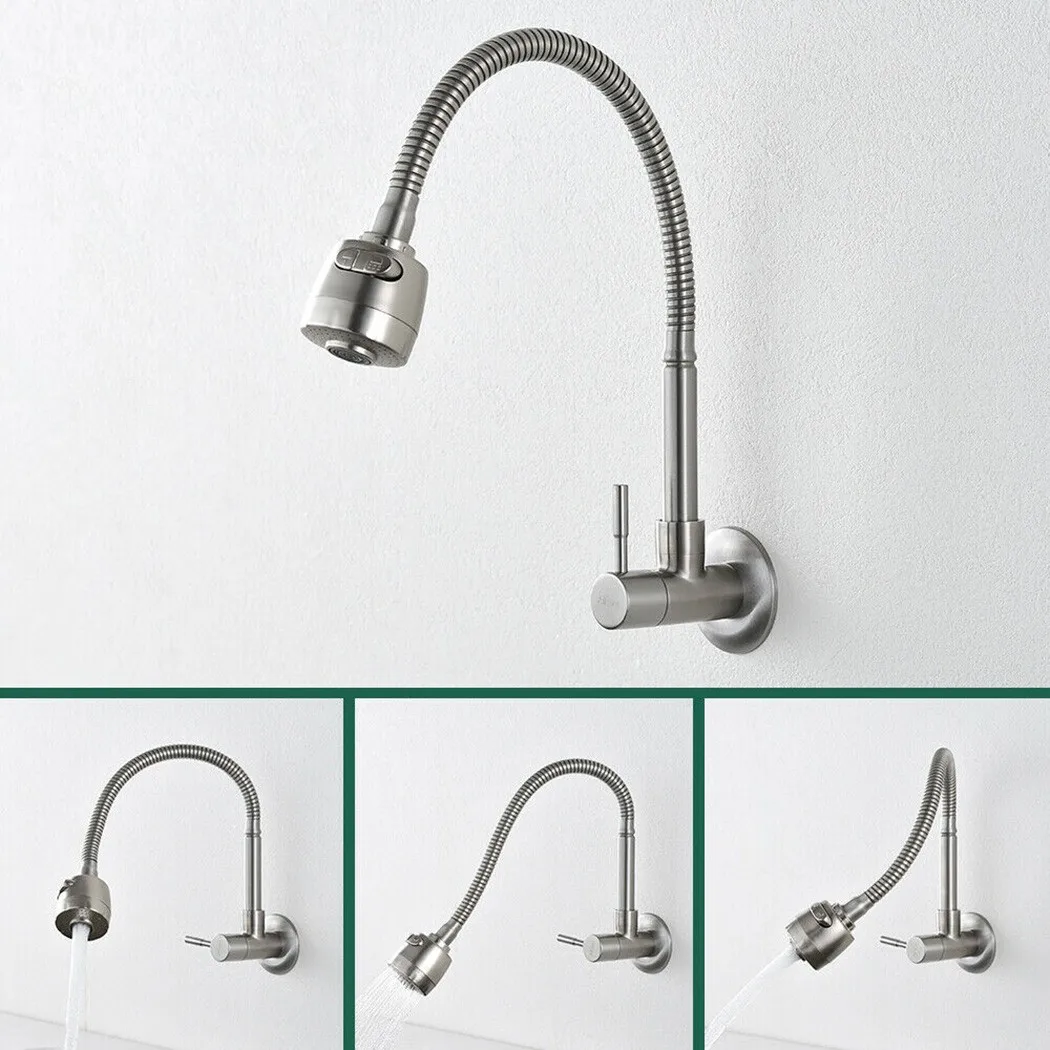 Rociador de grifo de acero inoxidable para cocina, accesorios de Hardware para el hogar, montaje en pared de níquel cepillado, relleno de