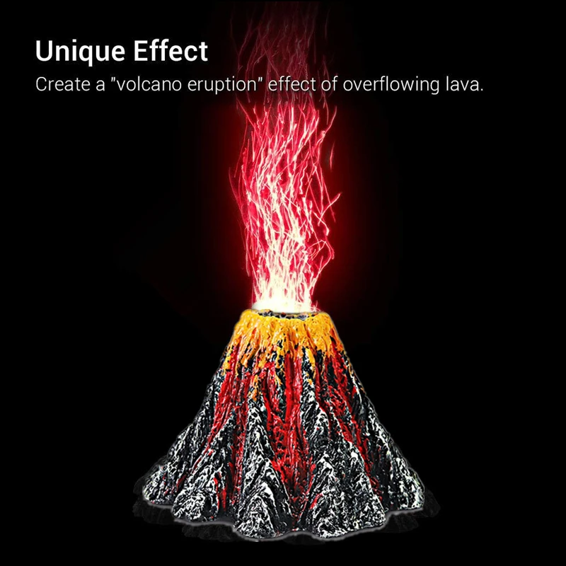 Volcano Stone Aquarium Decoration Fish Tank Bubble Volcano Eruption Aquarium Ornament Decor Used With Air Pump Led Light