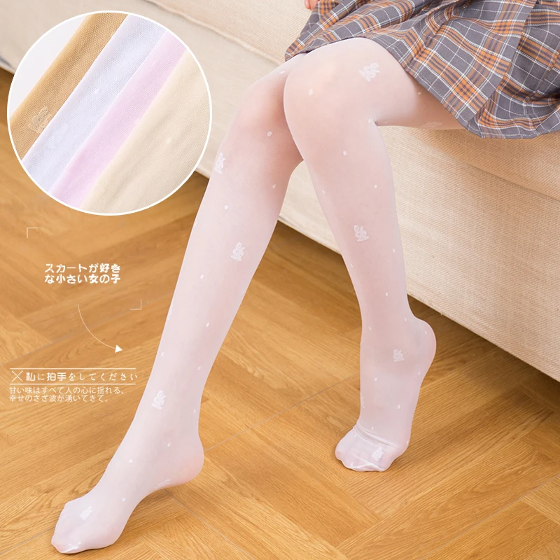 Summer Thin Children Girls Bunny Pantyhose Anti-hook Silk Leggings Student Dance Socks Baby Mosquito tights meia calça infantil