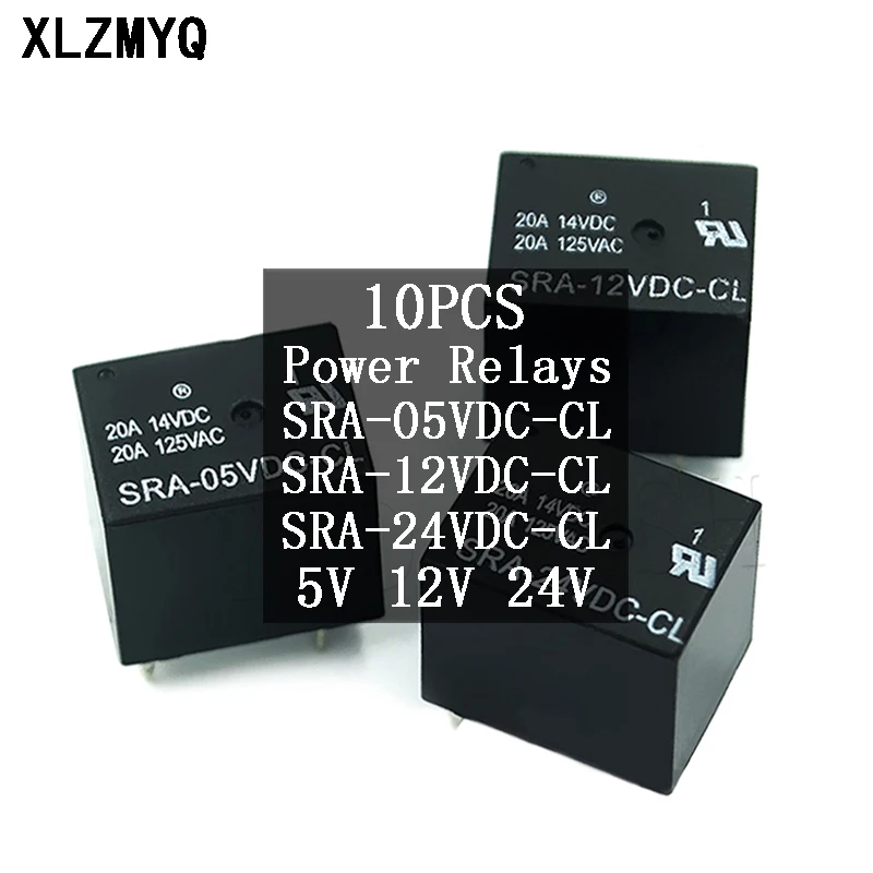 10PCS/Lot Power Relays SRA- 05V 12V 24VDC-AL-CL T74 20A 5PINS SRA-05VDC-CL SRA-12VDC-CL SRA-24VDC-CL Relay