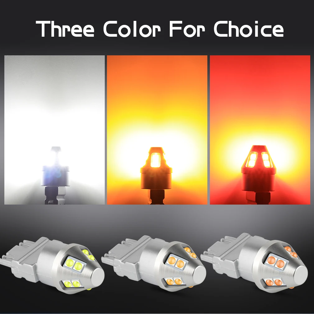 7443 7444 7440 T20 LED W21/5W LED Light W21W T25 3157 P27/7W For Lada Kalina Granta Vesta DRL LED Bulbs 12V 6500K White Red