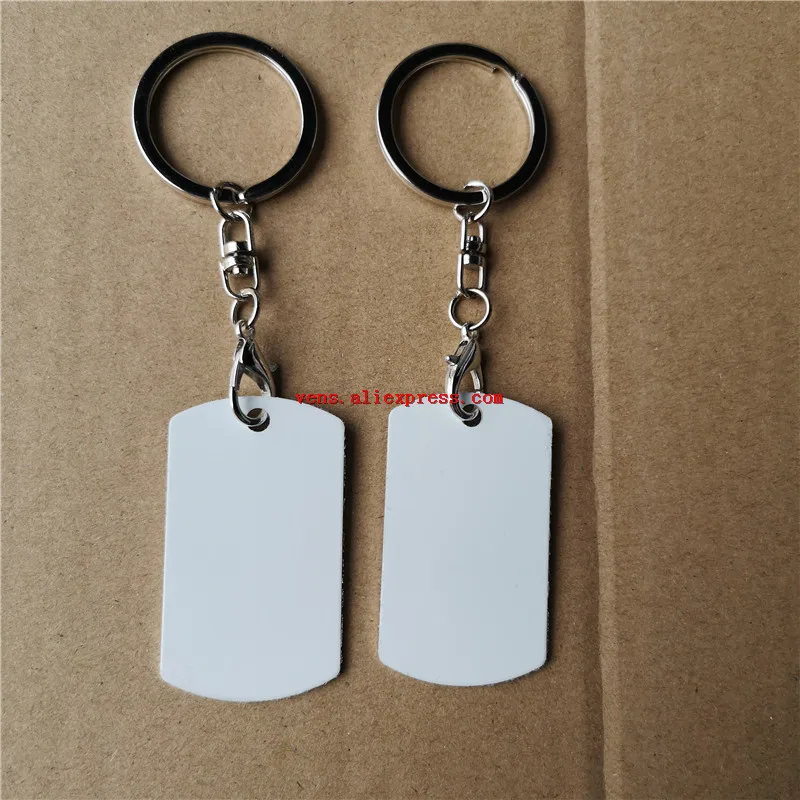 sublimation aluminum keychains hot transfer printing blank diy custom consumables keyring two sides printed 20pieces/lot