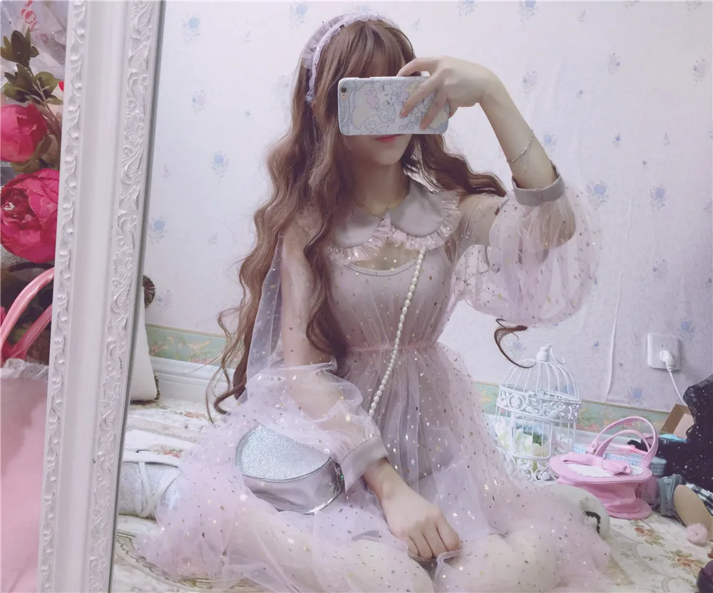 Sweet princess lolita dress vintage lace bowknot peter pan collar high waist victorian dress kawaii girl gothic lolita cos loli