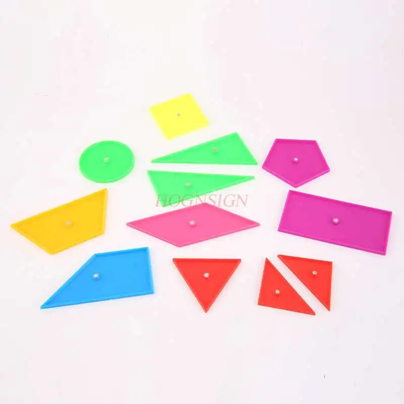 Geometric shapes for students Regular rectangular triangle Magnetic discs Elementary grade graphics