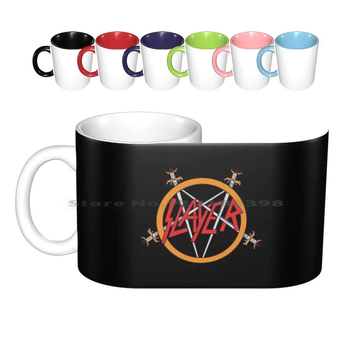 Heavy Emblem Ceramic Mugs Coffee Cups Milk Tea Mug Heavy Metal Music Hard And Roll Underground Genre Tape Creative Trending