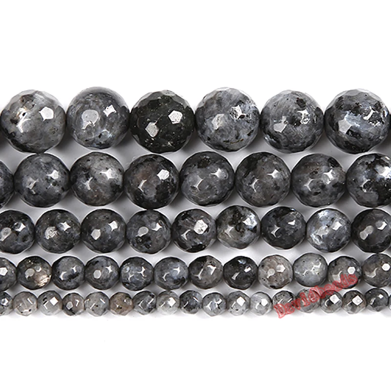 Factory price Faceted Black Labradorite Beads 15