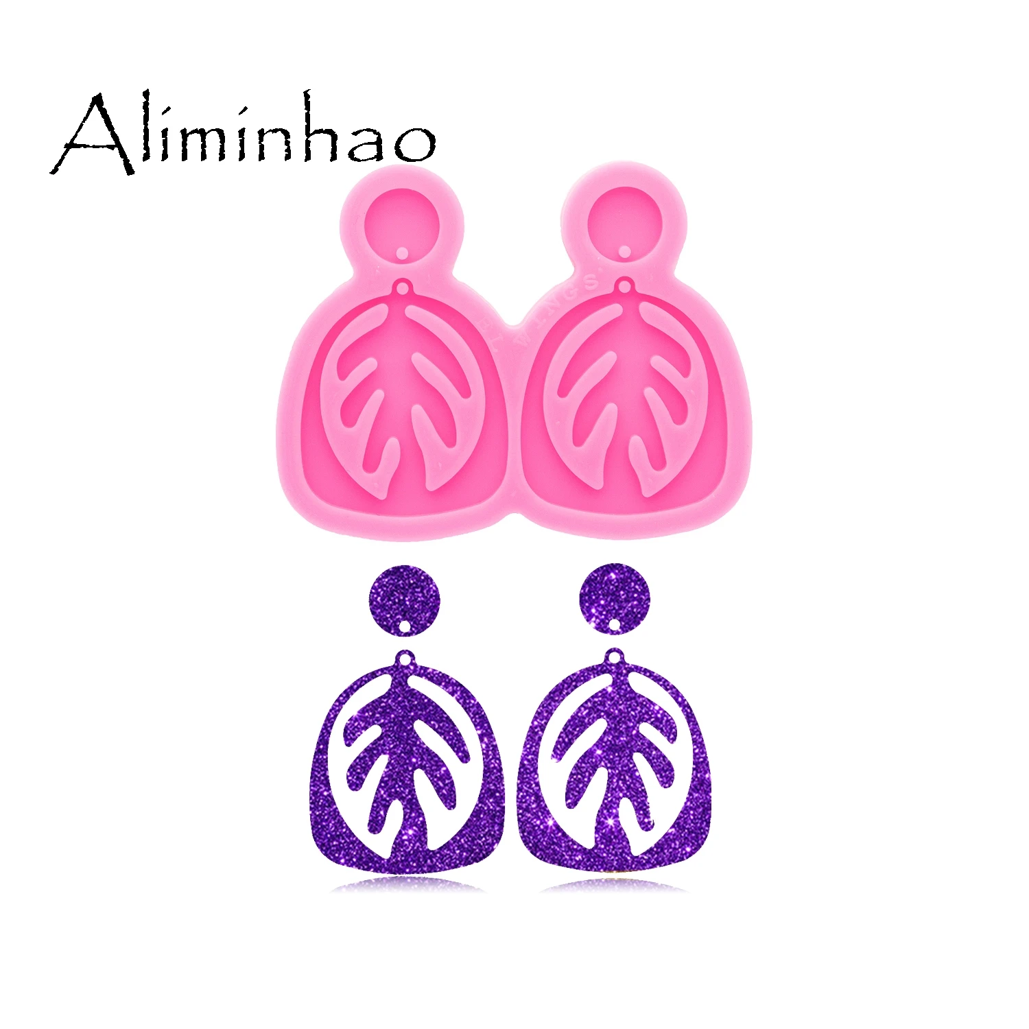 DY0714 S/M/L Super Glossy Pot Leaf hemp Earring mould Resin Silicone Mold DIY Epoxy Mould Decoration Keychain