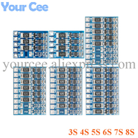 2pcs/1pc BMS 3S 4S 5S 6S 7S 8S 18650 Balance Function Lithium Battery Charger Protection Board Li-ion Lipo Chargering Equalizer