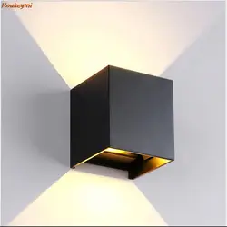 Lampe murale LED en aluminium Cube monté en Surface conforme norme IP65, ampoules modernes, éclairage d'intérieur et d'extérieur, idéal pour un jardin ou une véranda