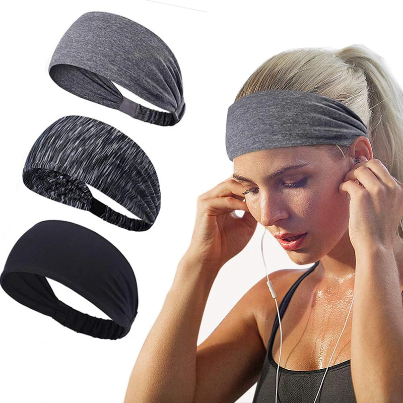 1PC Elastic Absorbent Sweat Bands Yoga Running Fitness Headband Sports Hair Bands Basketball Gym Stretch Hair Wrap Brace