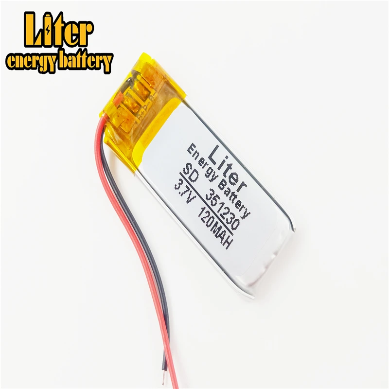 Bluetooth battery li-polymer 351230 120mah/3.7V, with 500 times cycle life SD351230